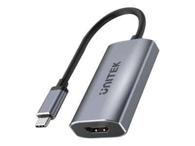 Unitek V1414A - Videoadapteri - 24 pin USB-C han til HDMI hun - 15 cm - avaruusharmaa - 8K60 Hz tuki