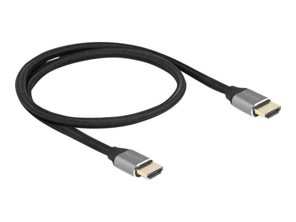 Delock - Ultra High Speed - HDMI-kabel - HDMI hann til HDMI hann - 50 cm - trippel beskyttelse - grå - gullglimtkontakter, 8 K 60 Hz (7680 x 4320) st