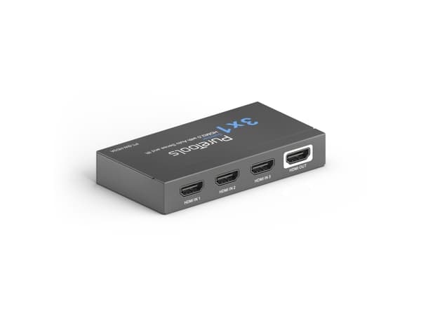 PureTools PT-SW-HD3A, HDMI, Svart, 60 hz, 18 Gbit/s, IR, 4K Ultra HD