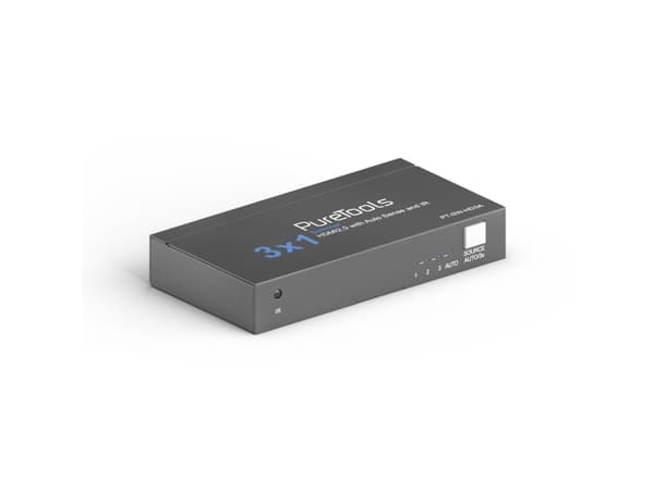 PureTools PT-SW-HD3A, HDMI, Svart, 60 hz, 18 Gbit/s, IR, 4K Ultra HD