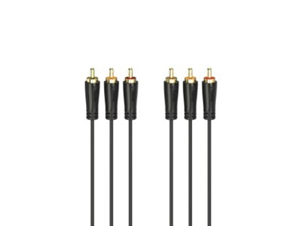 Hama 00205150, 3 x RCA, Hankjønn, 3 x RCA, Hankjønn, 1,5 m, Sort