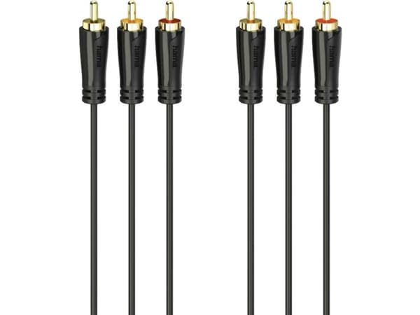 Hama 00205150, 3 x RCA, Hankjønn, 3 x RCA, Hankjønn, 1,5 m, Sort
