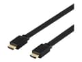 Miniatyrbild 1 av 5: DELTACO - Hög hastighet - HDMI-kabel med Ethernet - HDMI hane till HDMI hane - 5 m - svart - platt, 4K30 Hz (3840 x 2160) stöd