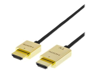 DELTACO - High Speed - HDMI-kabel med Ethernet - HDMI hann til 19 pin micro HDMI Type D hann - 3 m - svart - 4K 30Hz støtte, ultratynn