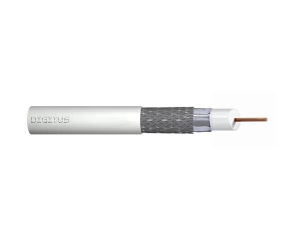 DIGITUS Professional - Samlet kabel - 500 m - 5 mm - koaksial - RG-6 - hvit