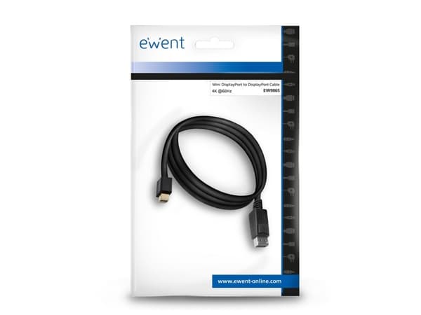 Ewent EW9865, 2 m, Mini DisplayPort, DisplayPort, Hankjønn, Hankjønn, 3840 x 2160 piksler