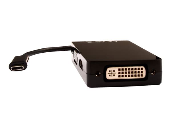 V7 - Videokort - 24 pin USB-C hane till HD-15 (VGA), HDMI, DVI hona - svart - stöd för 4K