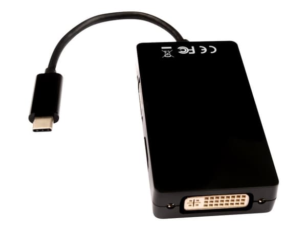 V7 - Videokort - 24 pin USB-C hane till HD-15 (VGA), HDMI, DVI hona - svart - stöd för 4K