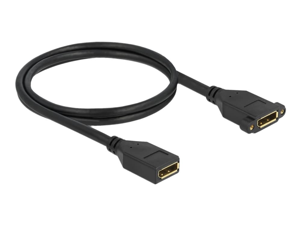 Delock - DisplayPort-kabel - DisplayPort (hona) till DisplayPort (hona) kan monteras på panel - DisplayPort 1.2 - 1 m - 4K60Hz (3840 x 2160) stöd - s