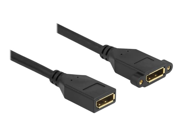 Delock - DisplayPort-könsbytare - DisplayPort (hona) till DisplayPort (hona) kan monteras på panel - DisplayPort 1.2 - 30 cm - 4K60Hz (3840 x 2160) s