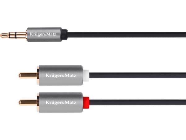 Kruger&Matz Jack kabel 3,5 plugg - 2RCA 3m Basic