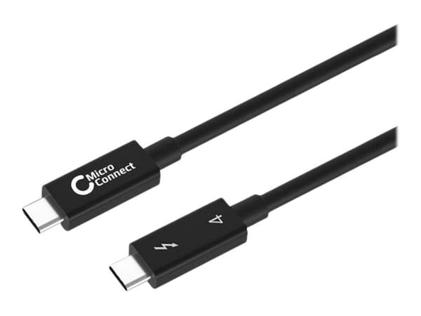 MicroConnect - USB-kabel - 24 pin USB-C (hann) til 24 pin USB-C (hann) - USB 3.1 Gen 2 / Thunderbolt 4 - 1 m - USB Power Delivery (100 W), 8K 60Hz st
