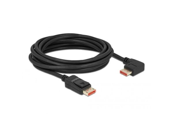 Delock - DisplayPort-kabel - DisplayPort (hann) rett til DisplayPort (hann) høyrevinklet - DisplayPort 1.4 - 5 m - 8 K 60 Hz (7680 x 4320) støtte - s