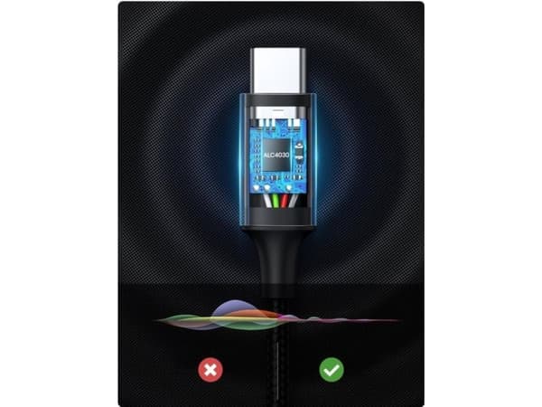 Ugreen USB-C USB-kabel - Minijack 3,5 mm 1 m Svart (UGR1190BLK)