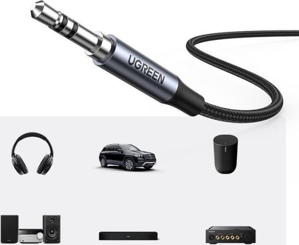 Ugreen USB-C USB-kabel - Minijack 3,5 mm 1 m Svart (UGR1190BLK)