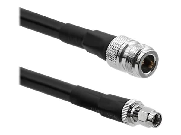 Qoltec - Antennekabel - N-kontakt (hunn) til RP-SMA (hann) - 3 m - koaksial - LMR-400 - innendørs/utendørs - svart