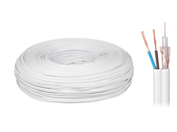 Kabel Elektrisk koaksialkabel YWDXek 75-0,59/3,7 K-60 + 2x0,5 mm 100m