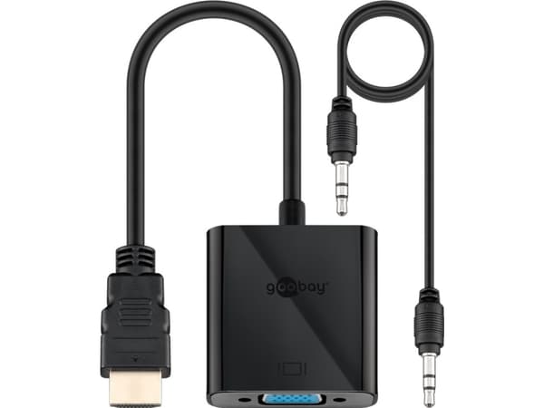 goobay - Videokonverter - HDMI - VGA - svart - løsvekt