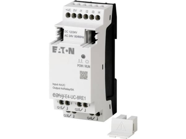 Eaton EASYE4, CH. 12-24VDC, 24VAC, 4DI, 4DO-R