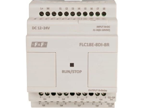 F&F Analog-digital inngang/utgang utvidelsesmodul 8 DI 4AI 12-24V DC FLC18E-8DI-8R