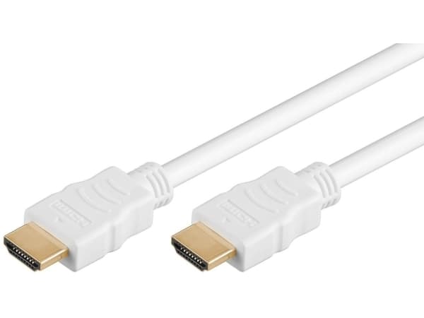 HDMI 1.4 HQ, Hvid, 19 pol han/han, 0,5 m