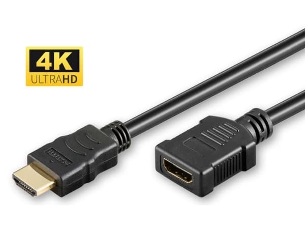 MicroConnect - Ultra High Speed - HDMI-förlängningskabel - HDMI hane till HDMI hona - 1.5 m - svart - 4K60 Hz (4096 x 2160) stöd, Returkanal för ljud