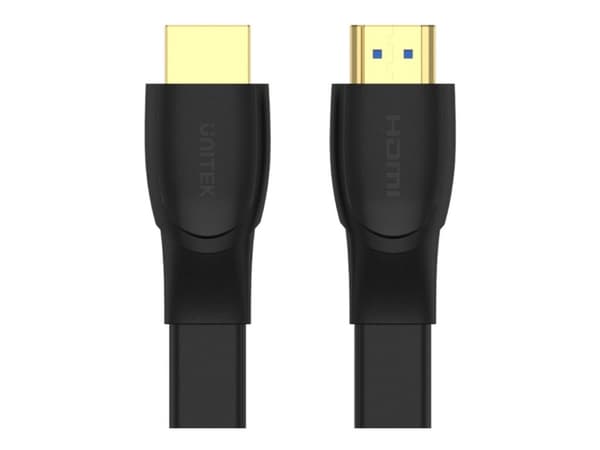 Unitek - High Speed - HDMI-kaapeli Ethernetillä - HDMI-uros HDMI-uros - 1 m - suojattu - musta - litteä, 4K60 Hz tuki