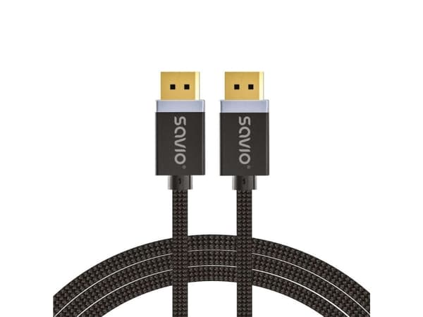 Savio DisplayPort cable 1 m Black CL-165, 1 m, DisplayPort, DisplayPort, Hankoppling, Hankoppling, 7680 x 4320 pixlar