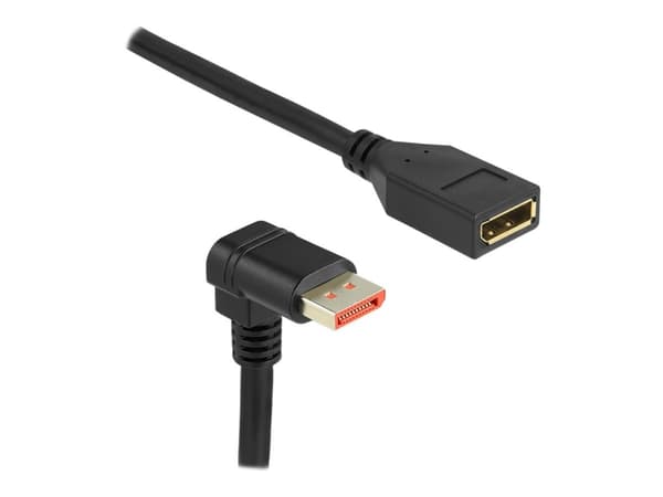 Delock - DisplayPort-forlengelseskabel - DisplayPort (hann) nedvinklet til DisplayPort (hunn) - DisplayPort 1.4 - 2 m - 8 K 60 Hz (7680 x 4320) støtt