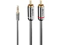 Miniatyrbild 1 av 2: Lindy 1M PHONO AUDIO CABLE, CROMO LINE, 3.5mm, Male, 2 x RCA, Male, 1 m, Anthracite