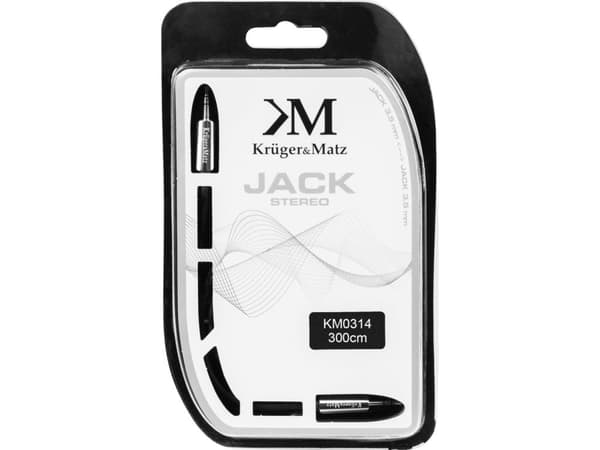 Cable Kruger & Matz Jack 3.5mm - Jack 3.5mm 3m black (KM0314)