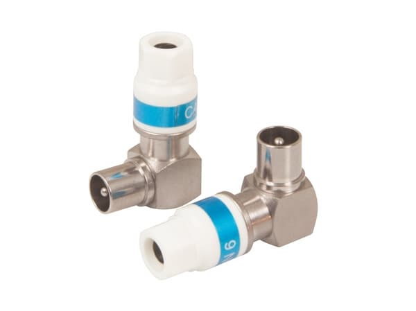 Triax 153132, IEC, IECM-56 5.1, Hanstik, 90°, 0,3 - 3000 Mhz, 75 ohm (O)