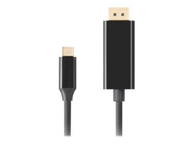 Lanberg - USB-/DisplayPort-adapter - 24 pin USB-C (hane) till DisplayPort (hane) - 1 m - stöd för 4K (3840 x 2160) - svart