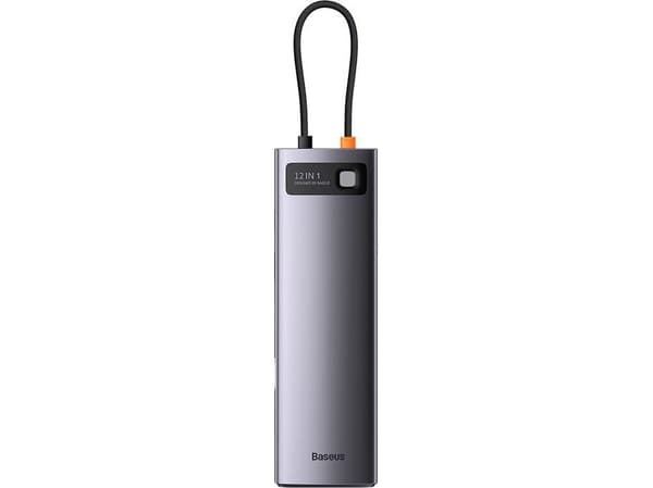 Baseus Metal Gleam multifunksjonell HUB USB Type C 12in1 HDMI / DP / USB Type C / minijack 3,5 mm / RJ45 / SD (WKWG020213)