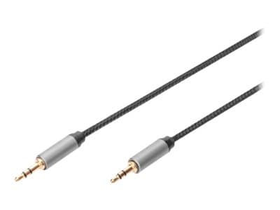 DIGITUS - Ljudkabel - mini-phone stereo 3.5 mm hane till mini-phone stereo 3.5 mm hane - 3 m - dubbelt skärmad - svart