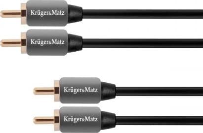 Kruger&amp;Matz RCA (Cinch) x2 - RCA (Cinch) x2 1,8 m kabel grå (KM0305)