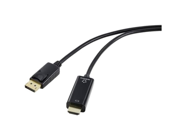 Renkforce DisplayPort / HDMI Adapterkabel DisplayPort-stik, HDMI-A-stik 5.00 m Sort RF-5179192 Displayport-kabel