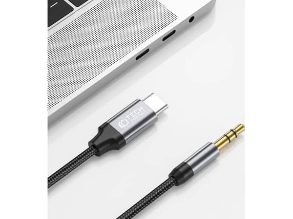 Tech-Protect USB cable Tech-protect Ultraboost USB-C/mini Jack 3.5mm audio cable 100cm Black