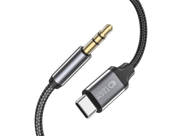 Tech-Protect USB cable Tech-protect Ultraboost USB-C/mini Jack 3.5mm audio cable 100cm Black