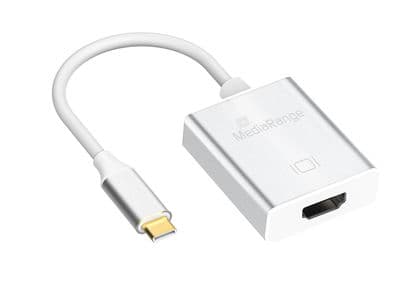MediaRange MRCS194, 2.0/3.2 Gen 1 (3.1 Gen 1), USB Type-C, HDMI-lähtö, 4096 x 3112 pikseliä Hopea