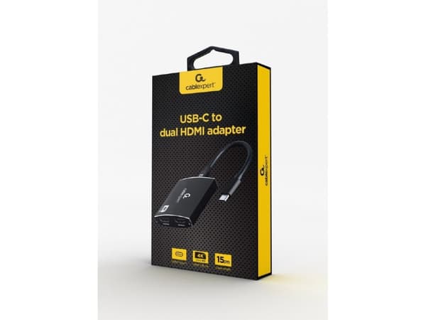 Cablexpert - Video adapter - 24 pin USB-C, 3,5 mm telefonjakk hunn til HDMI hunn - 15 cm - svart - 4Kx2K30Hz support