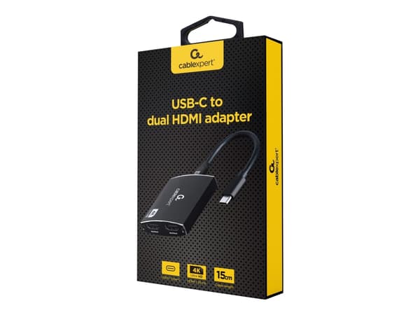 Cablexpert - Videokort - 24 pin USB-C, 3,5 mm ljuduttag hona till HDMI hona - 15 cm - svart - 4Kx2K30Hz support