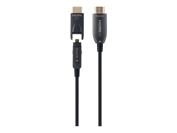 Gembird CCBP-HDMID-AOC-50M, 50 m, HDMI-tyyppi D (mikro), HDMI-tyyppi A (vakio), 16 Gbit/s, Musta
