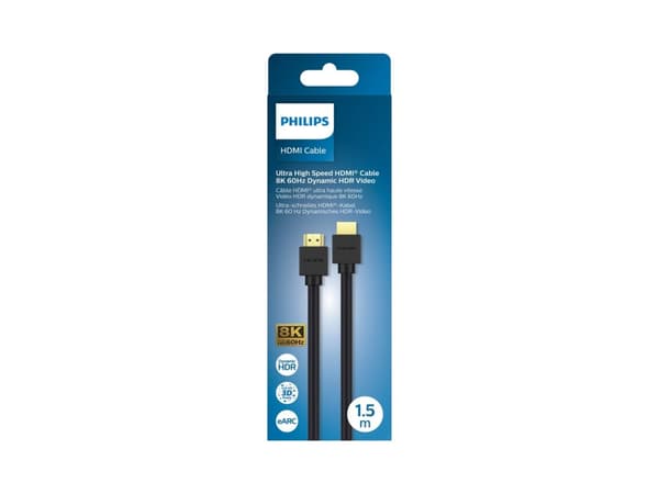 Philips SWV9431/00, 1,5 m, HDMI Typ A (standard), HDMI Typ A (standard), 3D kompatibilitet, 48 Gbit/s, Svart