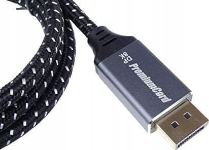 Kabel PremiumCord PREMIUMCORD Kabel DisplayPort 1.4-anslutningskabel, metalliska och guldpläterade kontakter, 2m