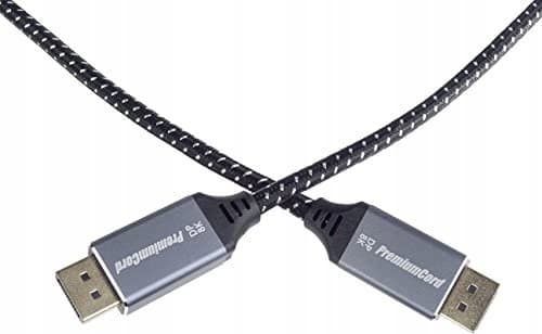 Kabel PremiumCord PREMIUMCORD Kabel DisplayPort 1.4-anslutningskabel, metalliska och guldpläterade kontakter, 2m
