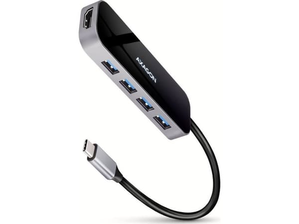 AXAGON HMC-6H4A 4x USB-A + HDMI, USB-C 3.2 Gen 1 hub, PD 100W, 20 cm USB-C-kabel
