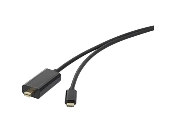Renkforce USB-C® / Mini-DisplayPort Adapterkabel USB-C® Stecker, Mini DisplayPort Stecker 1.80 m Schwarz RF-4538162 vergoldete Steckkontakte USB-C®-D