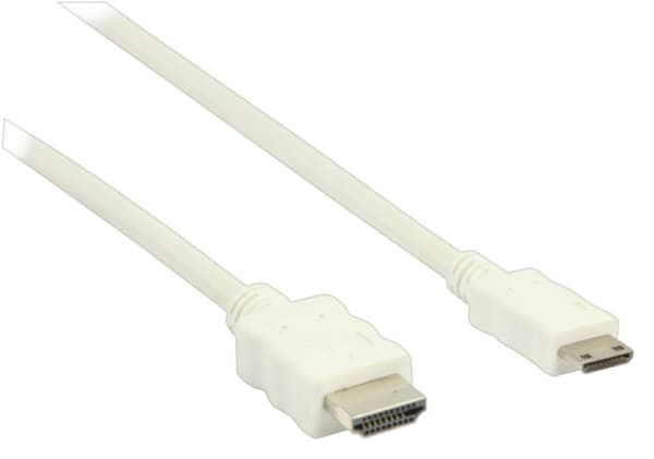 Valueline High Speed Hdmi Kabel Med Ethernet HDMI-Stik - HDMI Mini Male 2.00 m Hvid