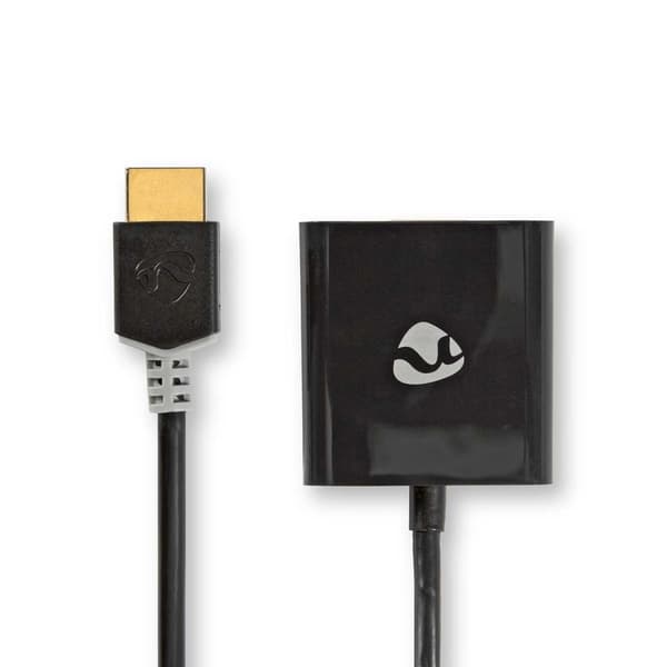 Nedis HDMI™ Adapter | HDMI™ Stik | USB Micro-B Hun / VGA Hun / 3.5 mm Hunstik | Guldplateret | Lige | PVC | Antracit | 1 stk. | Box